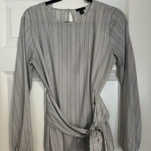 Ann Taylor Tie Waist Long Sleeve Blouse, Size S